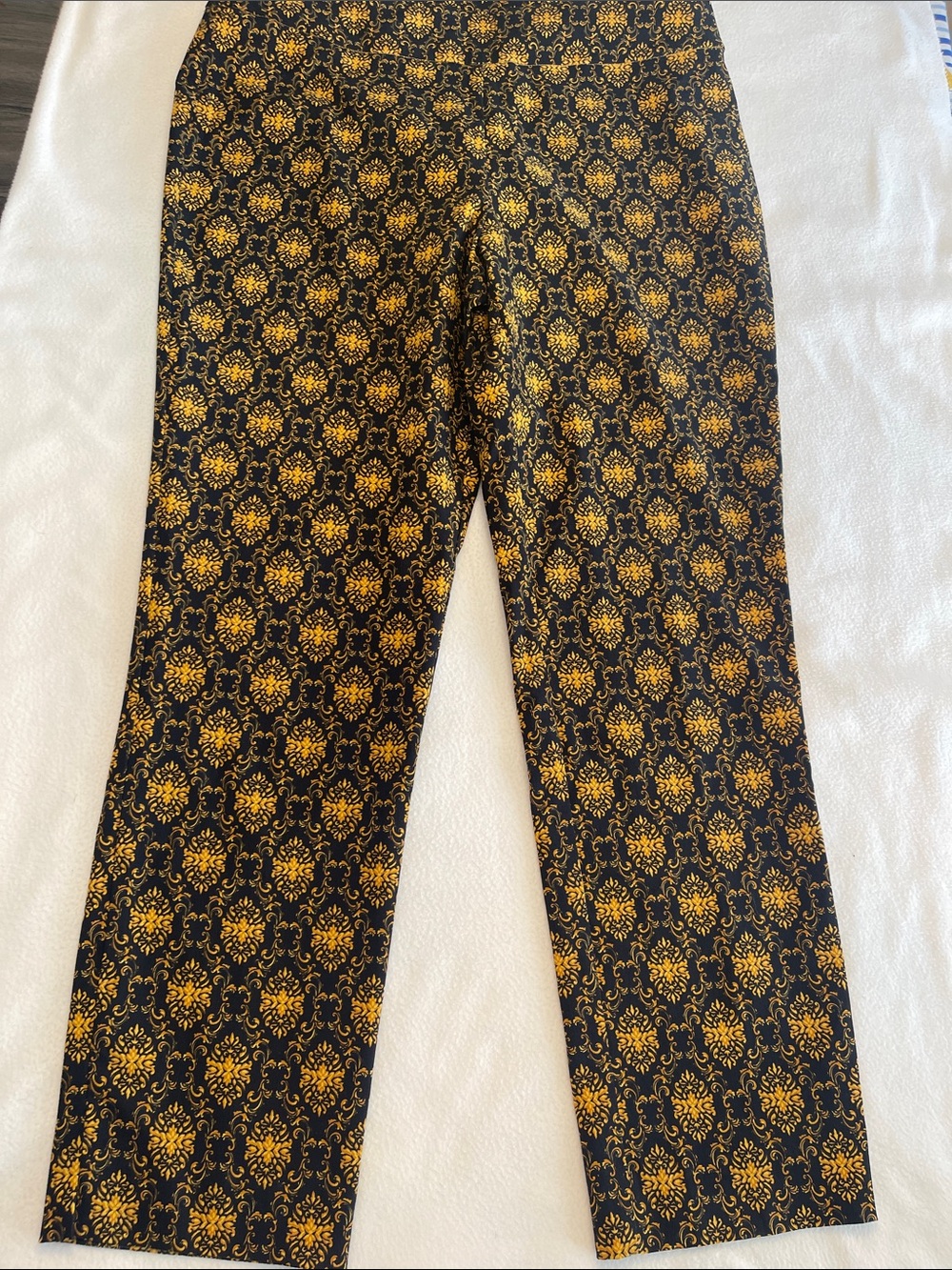Counterparts Black and Gold Patterned Ankle Pants